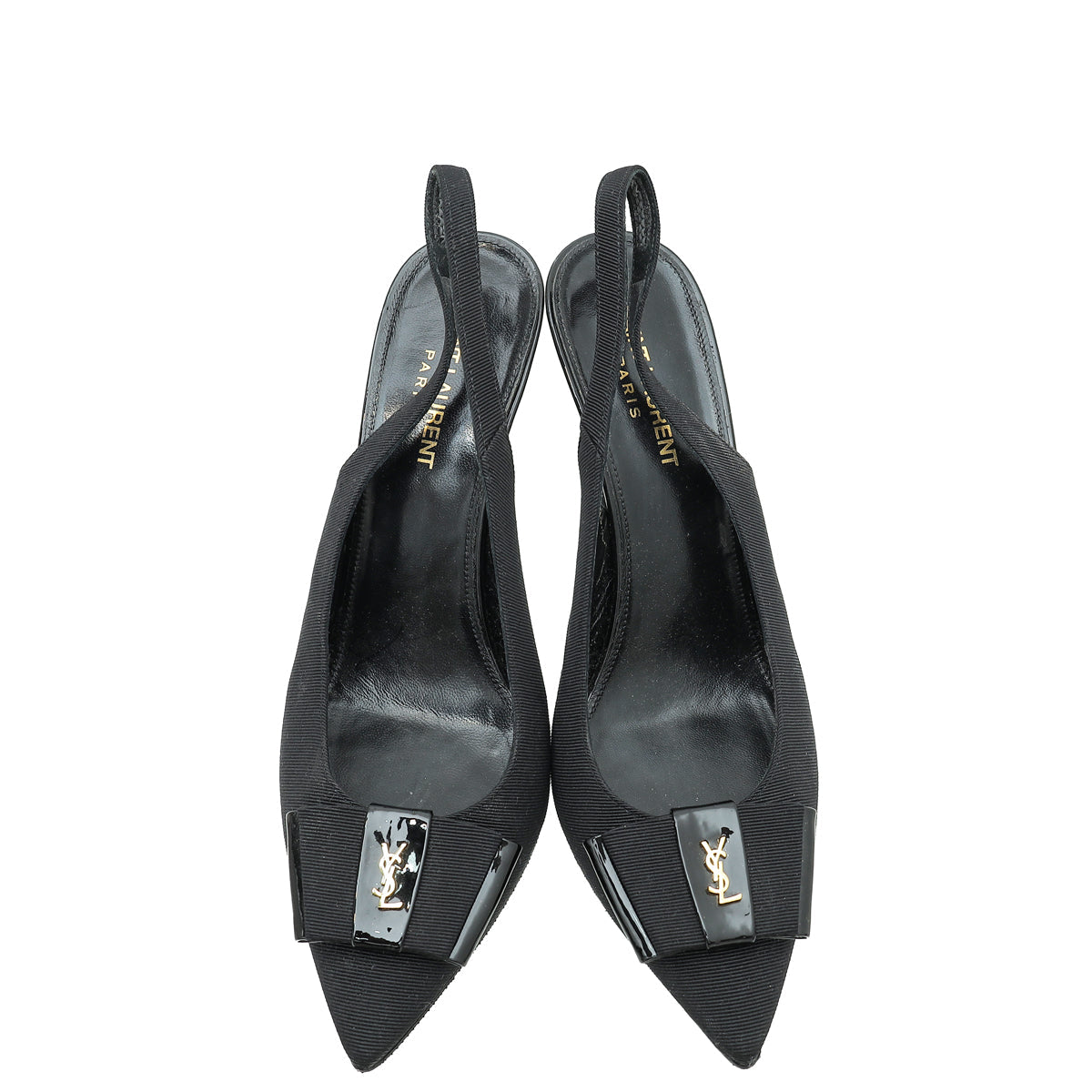YSL Black Anais Bow Slingback Pump 39