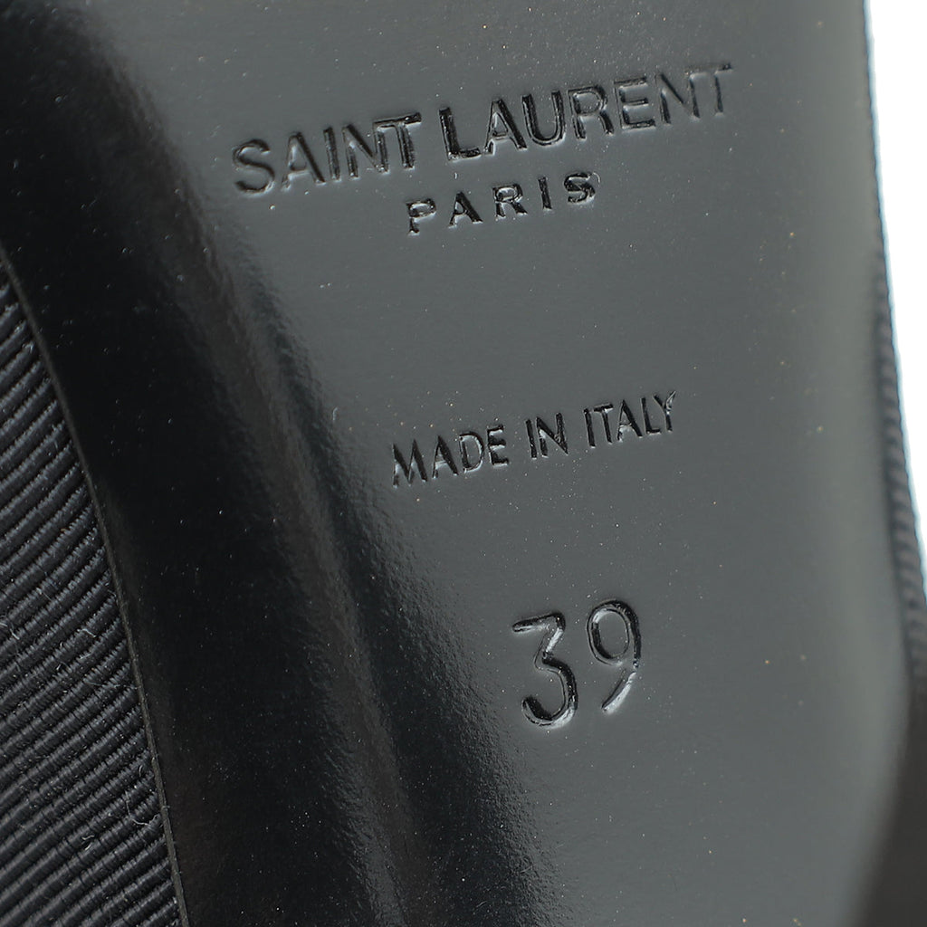 YSL Black Anais Bow Slingback Pump 39