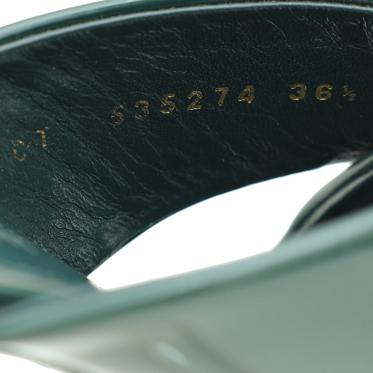 YSL Dark Green Loulou Criss Cross Mules 36.5