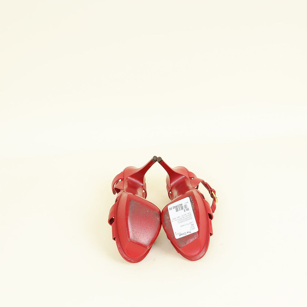 YSL Red Tribute Sandal 36.5