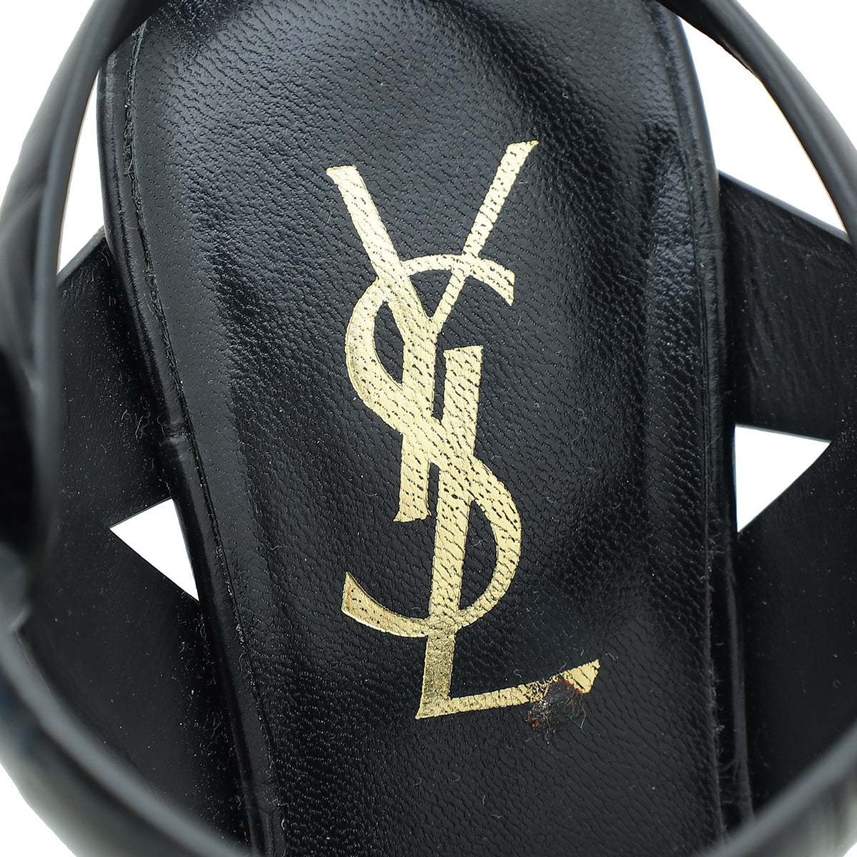 YSL Black Croco Embossed Tribute Sandal 36.5