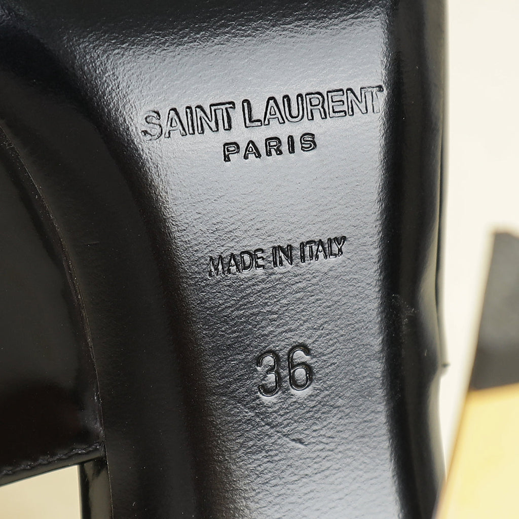 YSL Black Lee Slingback Pumps 36