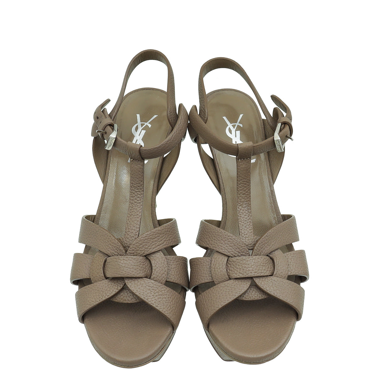 YSL Etoupe Mid Heel Tribute Sandal 36