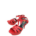 YSL Red Tribute Leather Sandal 37.5