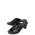 YSL Brownish Gray Croco Embossed Loulou Mule 37.5
