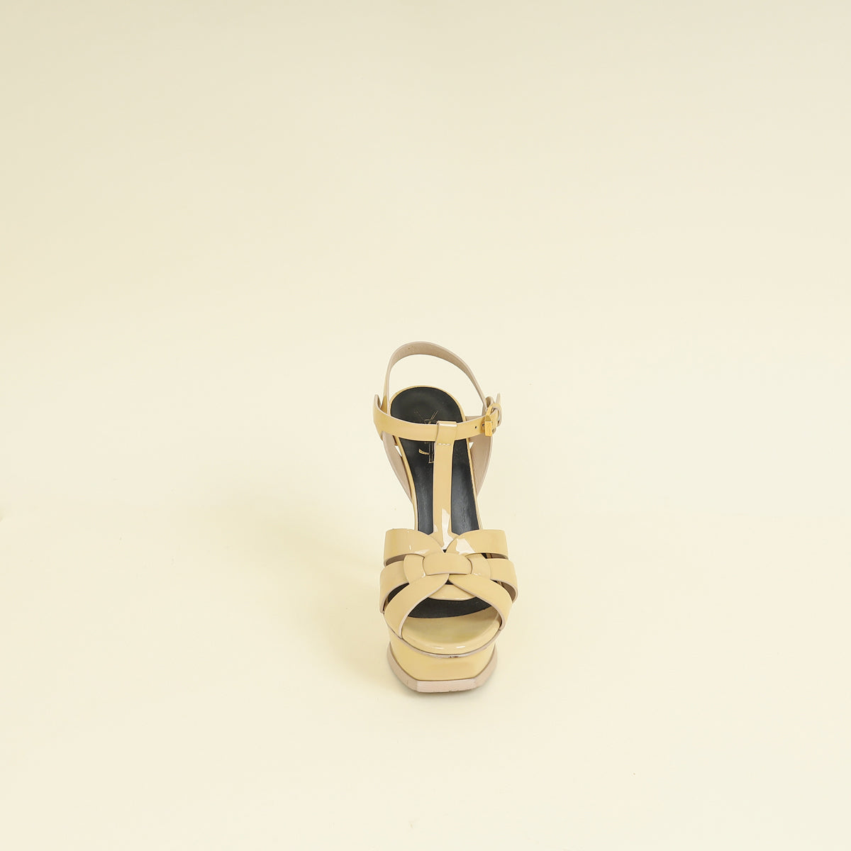 YSL Beige High Heeled Tribute Sandals 37