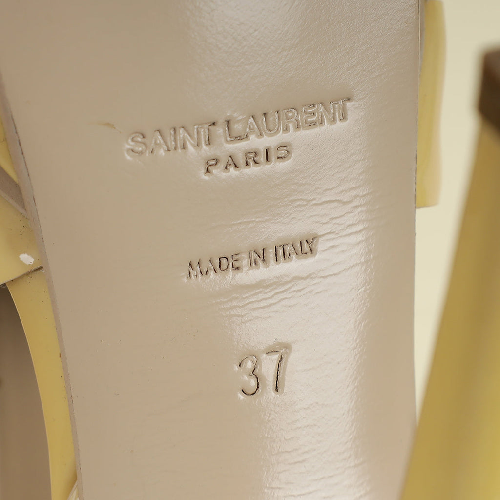 YSL Beige High Heeled Tribute Sandals 37