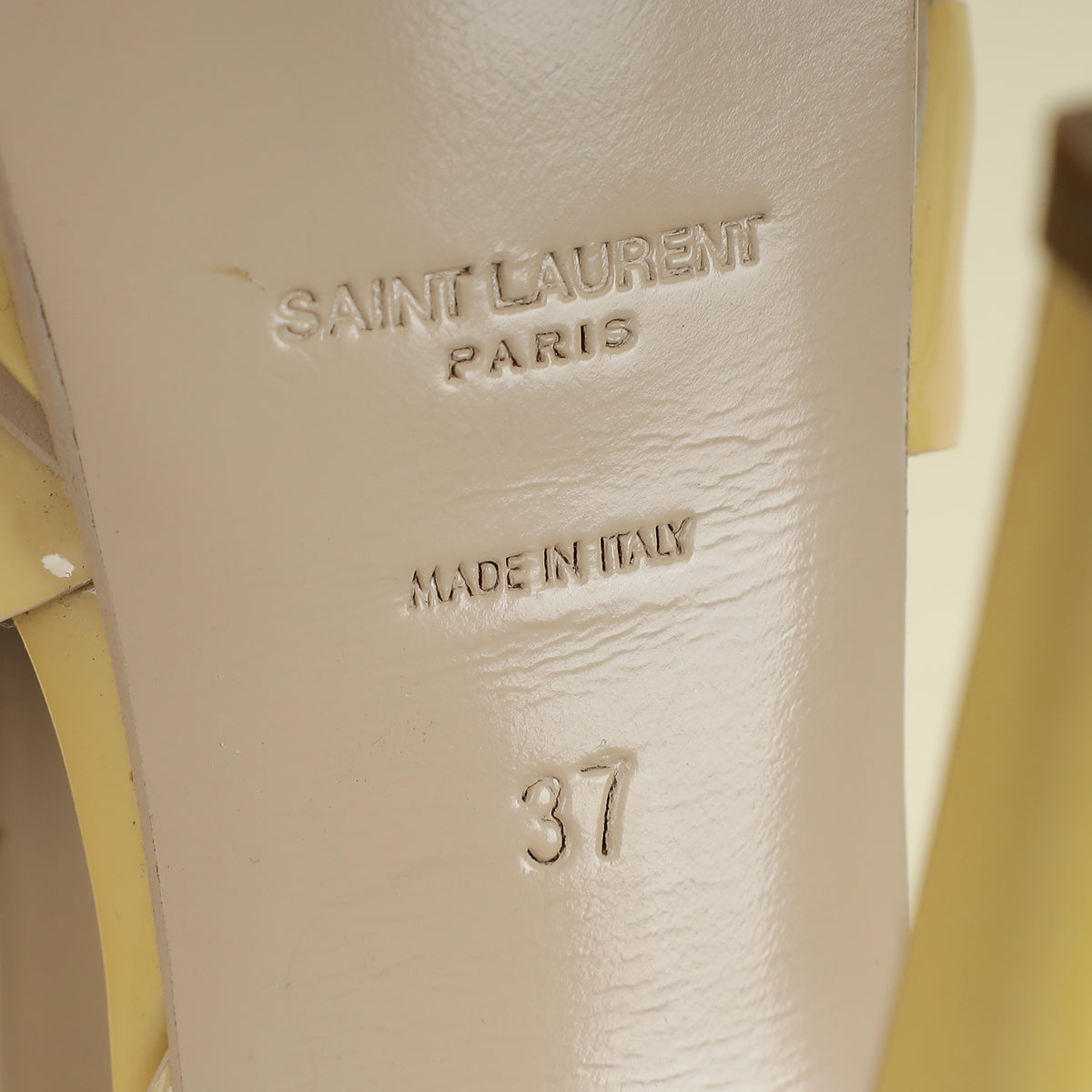 YSL Beige High Heeled Tribute Sandals 37