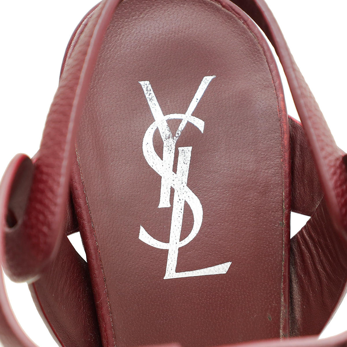 YSL Burgundy High Heeled Tribute Sandals 37