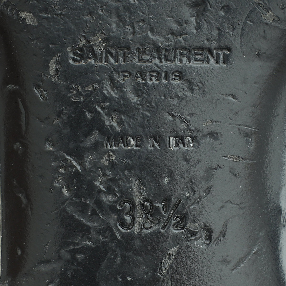 YSL Black Croco Embossed Tribute Flat Mules 38.5