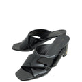 YSL Black Loulou Criss Cross Mules 38.5