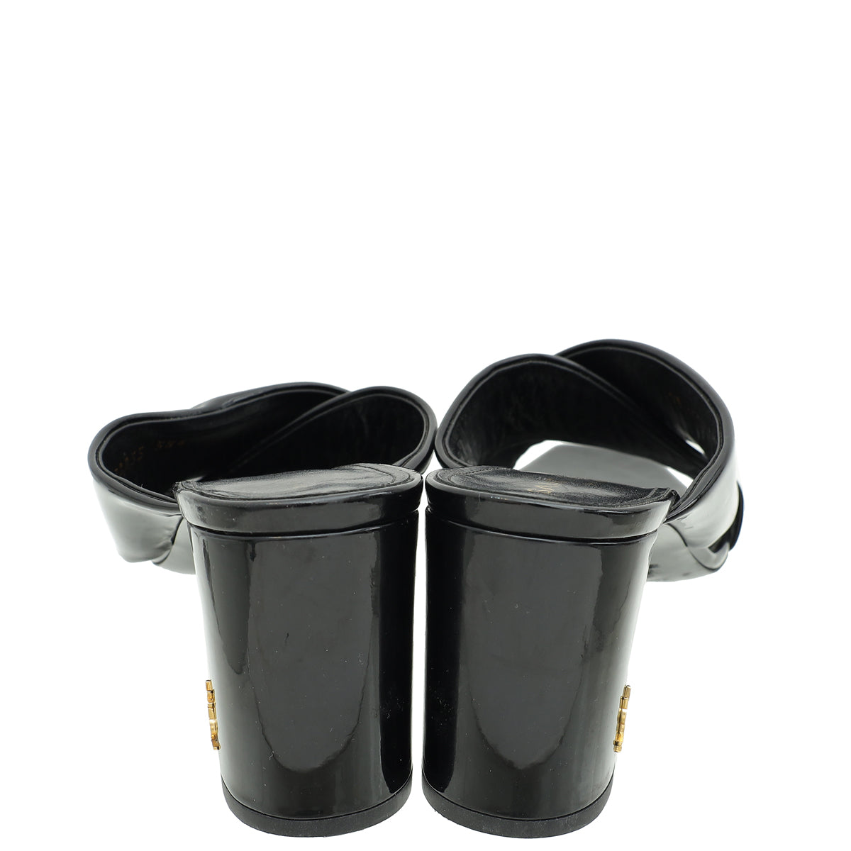 YSL Black Loulou Criss Cross Mules 38.5