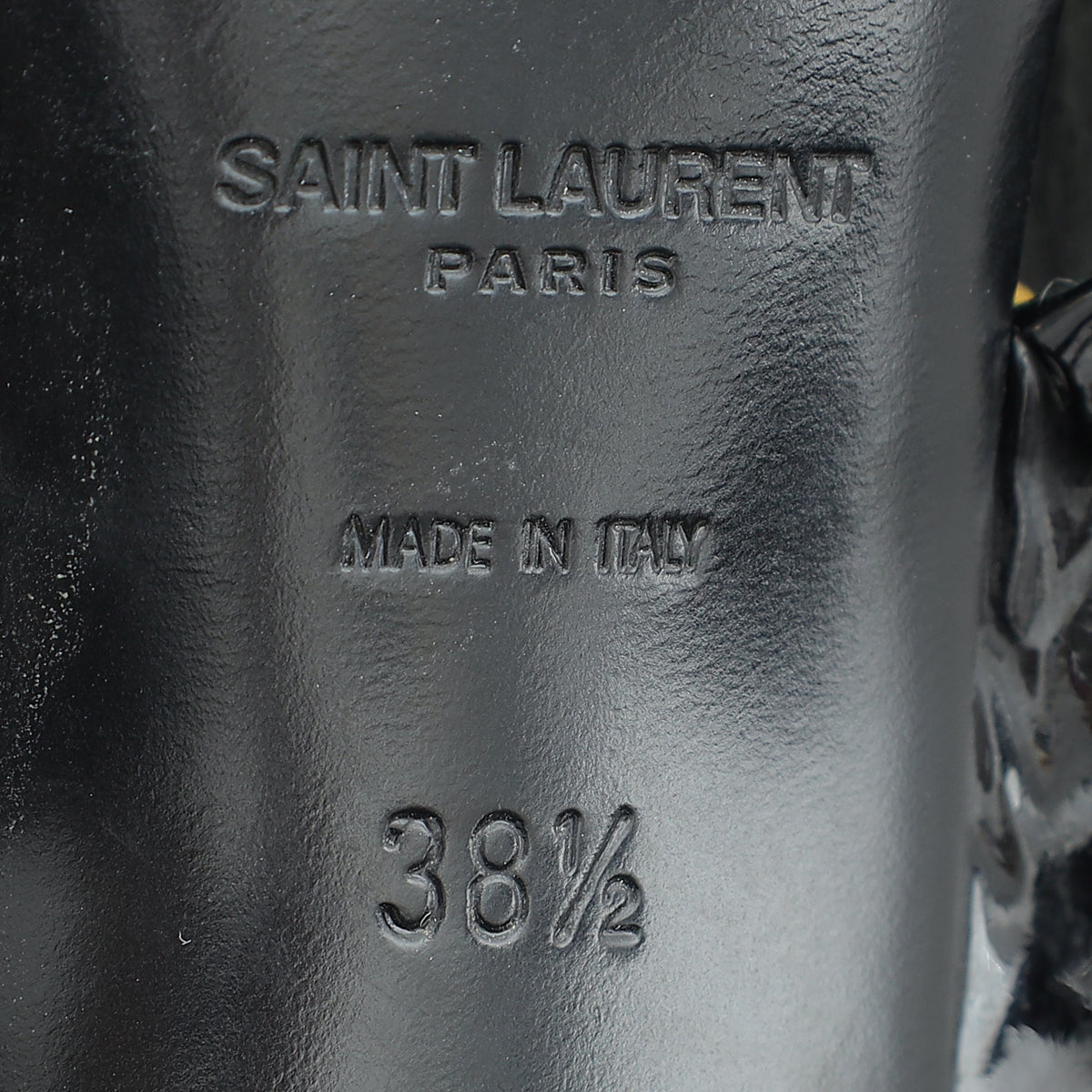 YSL Black Loulou Criss Cross Mules 38.5