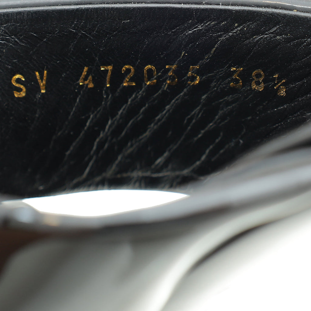 YSL Black Loulou Criss Cross Mules 38.5