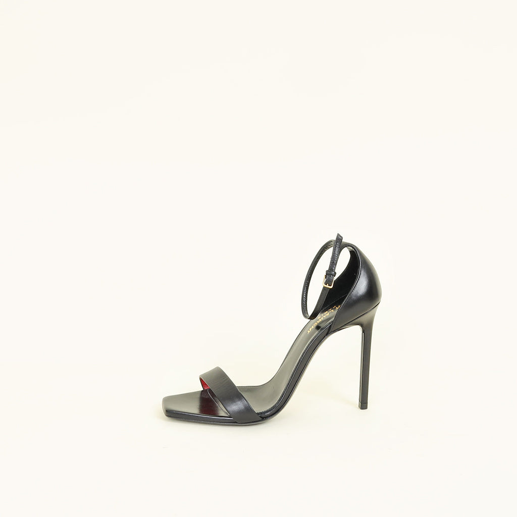 YSL Black Amber Sandals 38.5