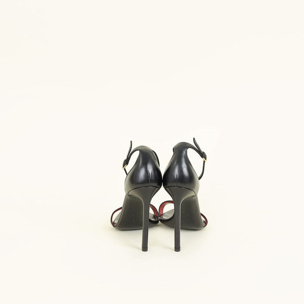 YSL Black Amber Sandals 38.5