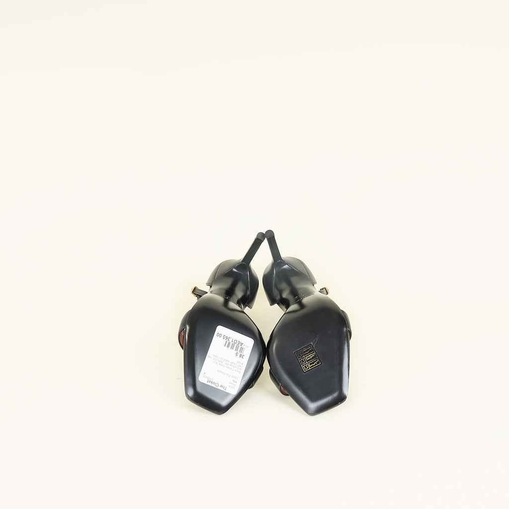 YSL Black Amber Sandals 38.5