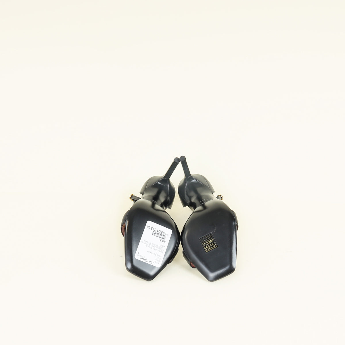 YSL Black Amber Sandals 38.5
