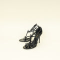 YSL Black Cassandra Ankle Strap Sandals 38