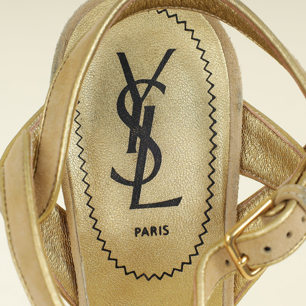 YSL Bicolor Tribute Sandal 38