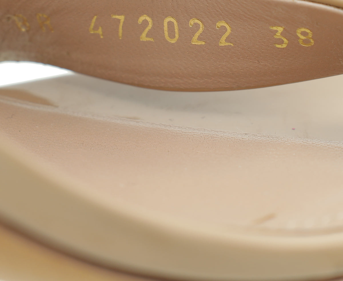 YSL Nude Amber Sandals 38