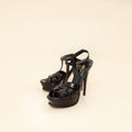 YSL Burgundy Tribute Sandal 38