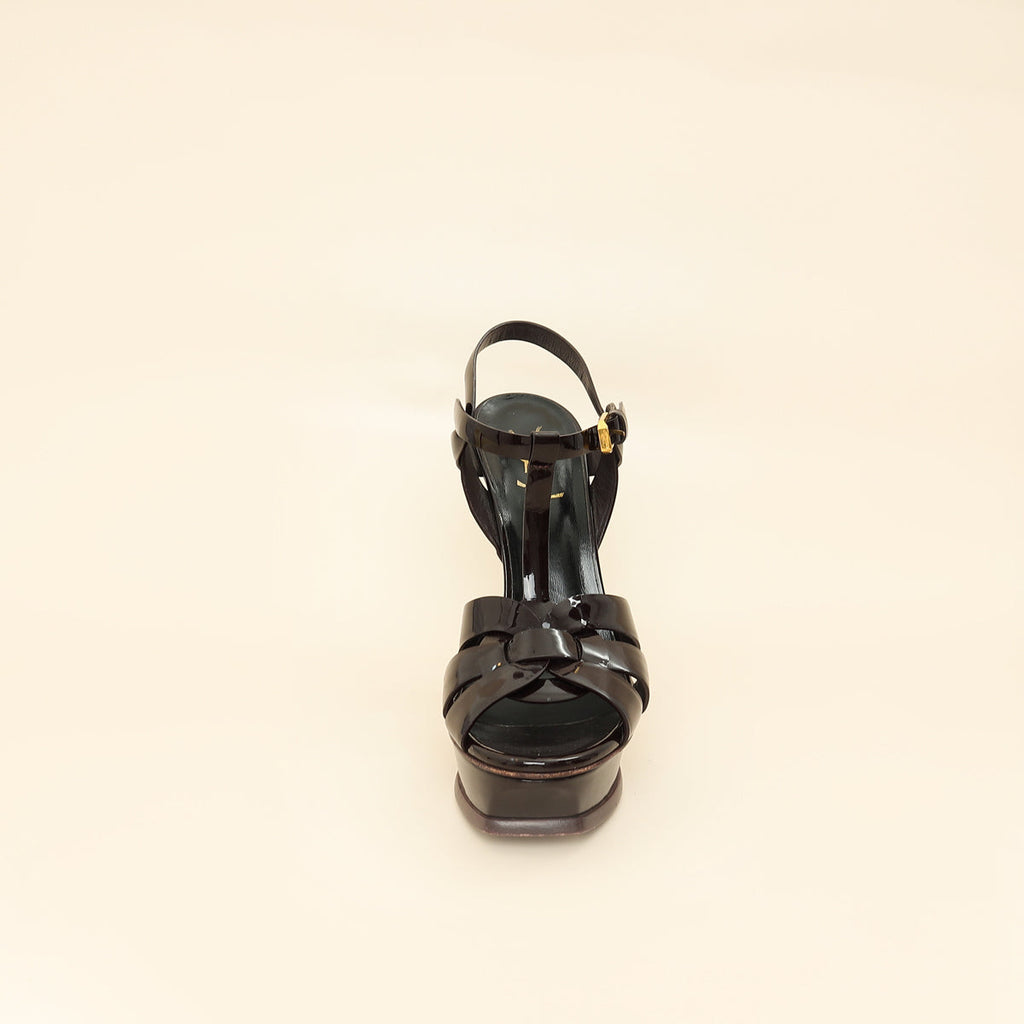 YSL Burgundy Tribute Sandal 38