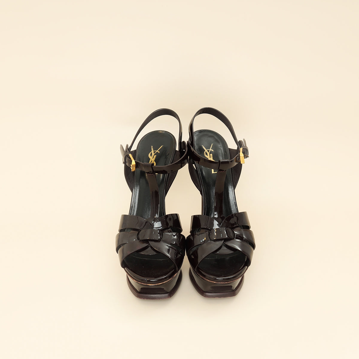 YSL Burgundy Tribute Sandal 38