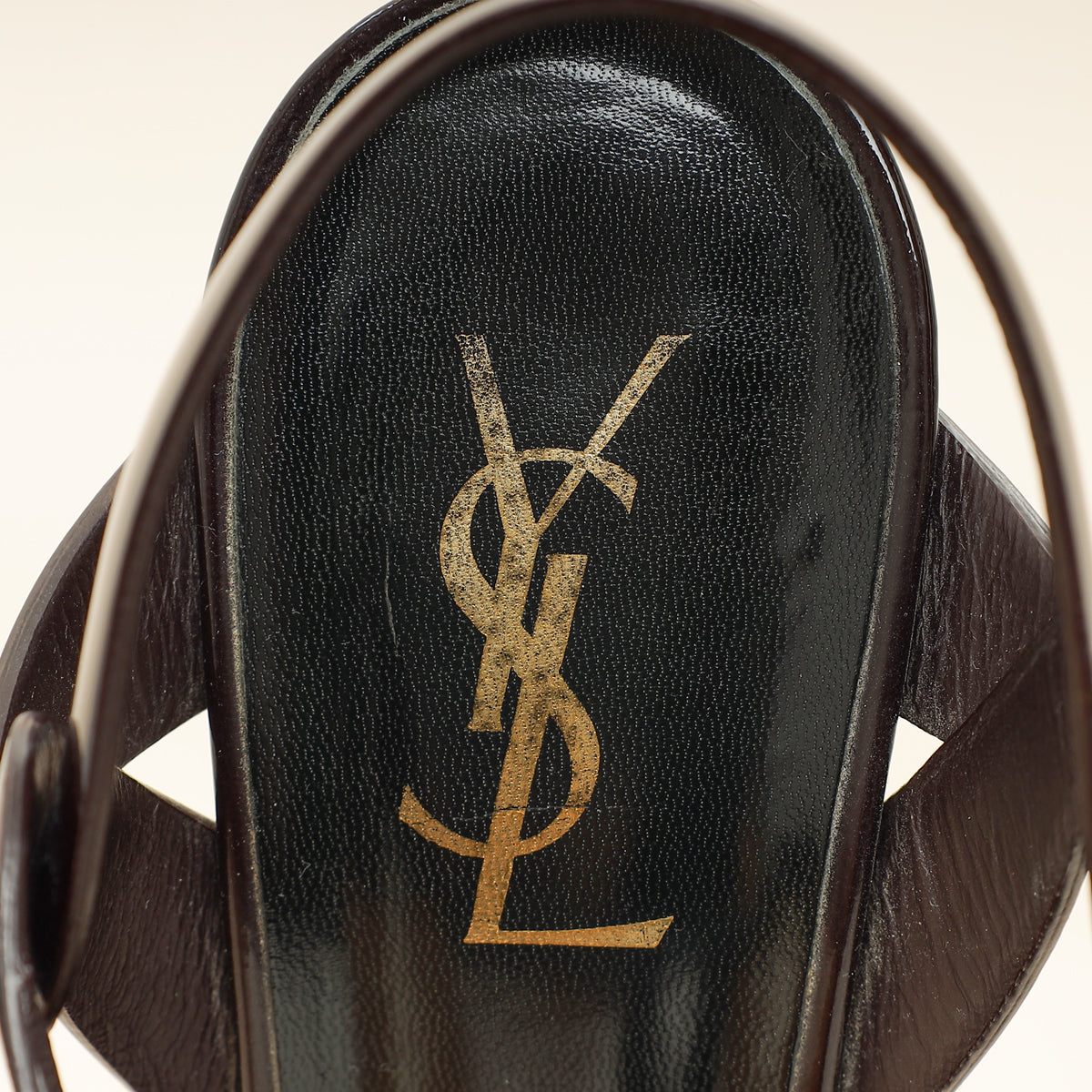 YSL Burgundy Tribute Sandal 38