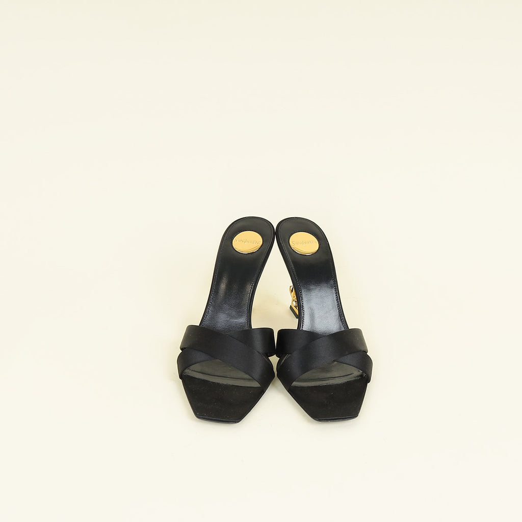 YSL Black Opyum Mules 38