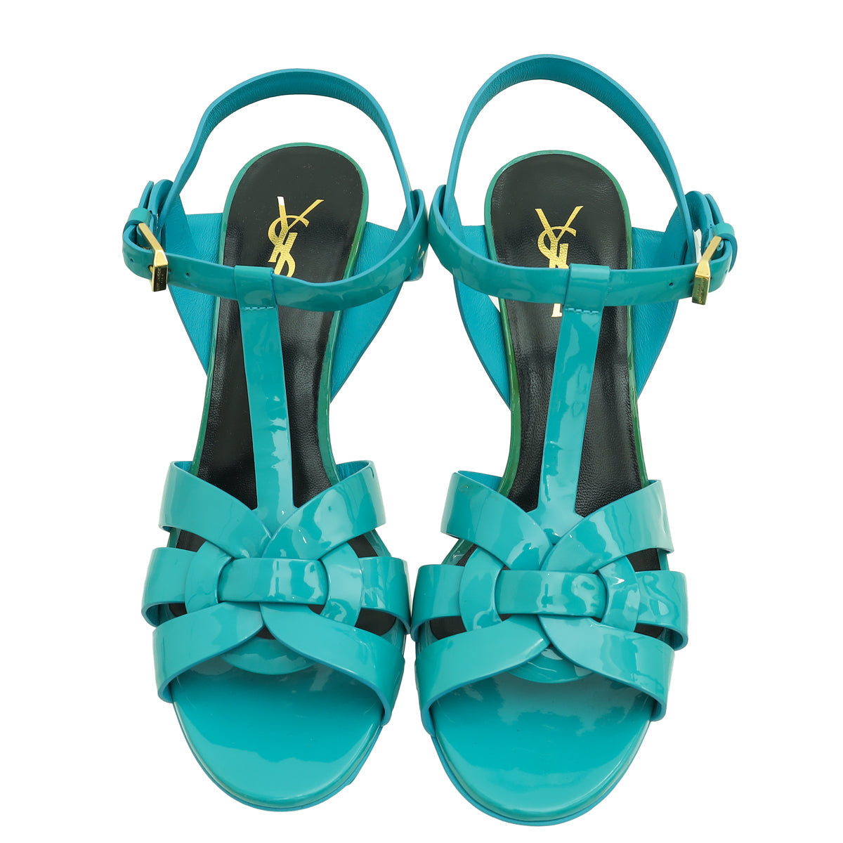 YSL Turquoise Tribute Sandal 39.5