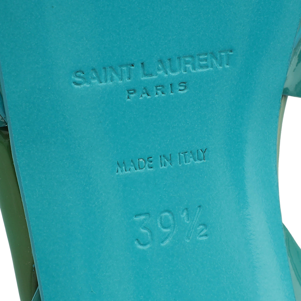 YSL Turquoise Tribute Sandal 39.5