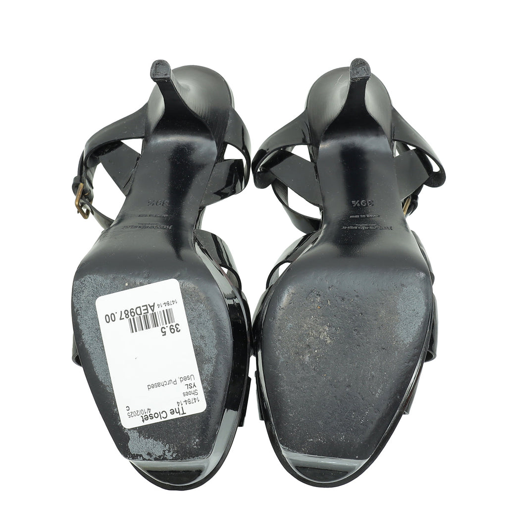 YSL Black Tribute Sandal 39.5