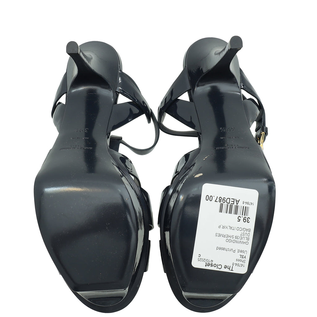 YSL Indigo Blue Tribute Sandal 39.5