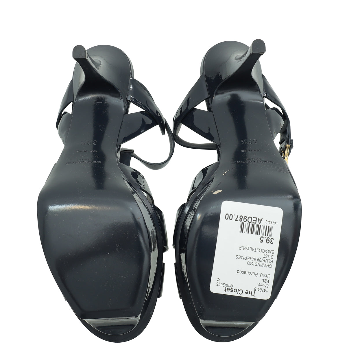 YSL Indigo Blue Tribute Sandal 39.5