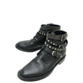 YSL Black Studded Ankle High Boots 39.5