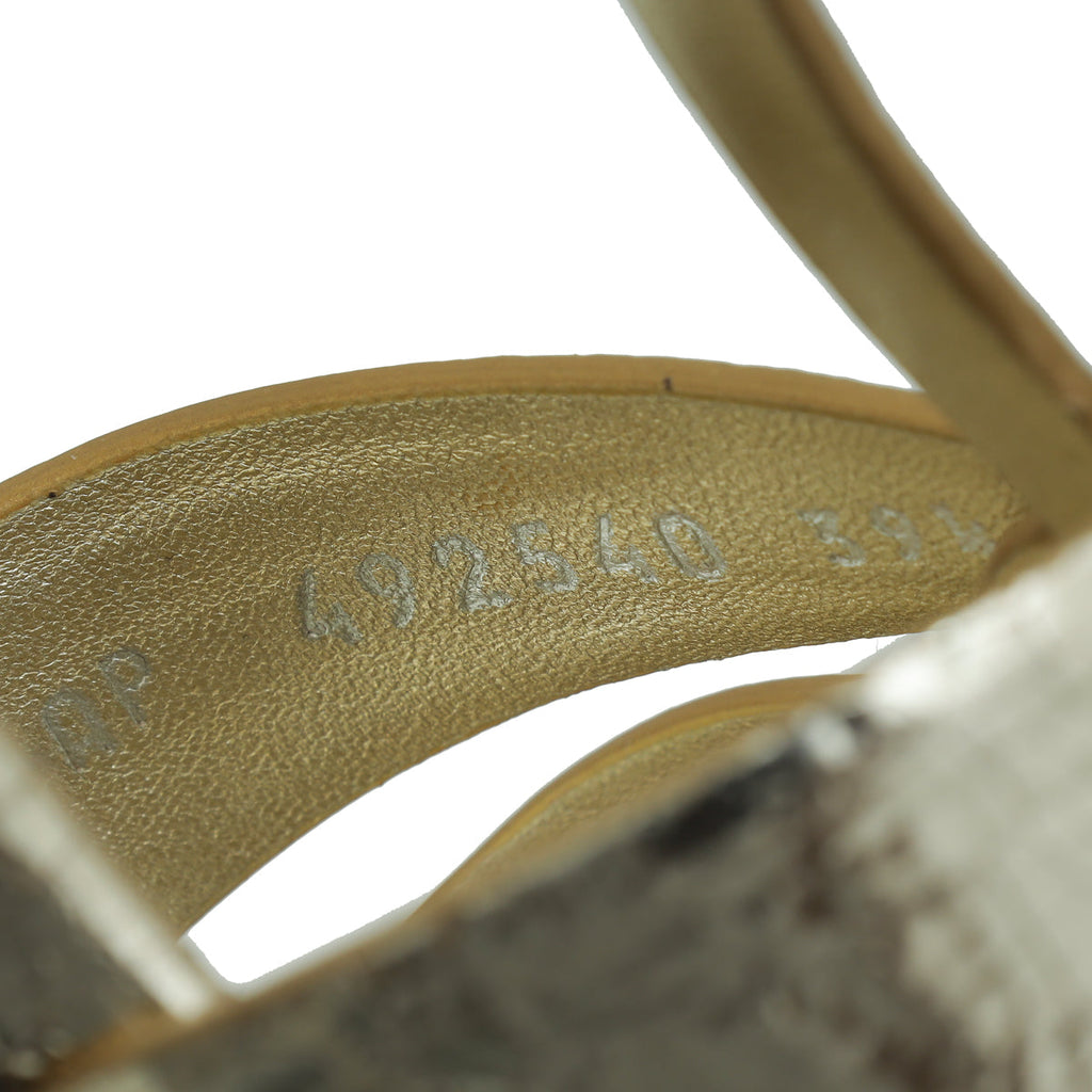YSL Gold Tribute Laminate Sandal 39.5