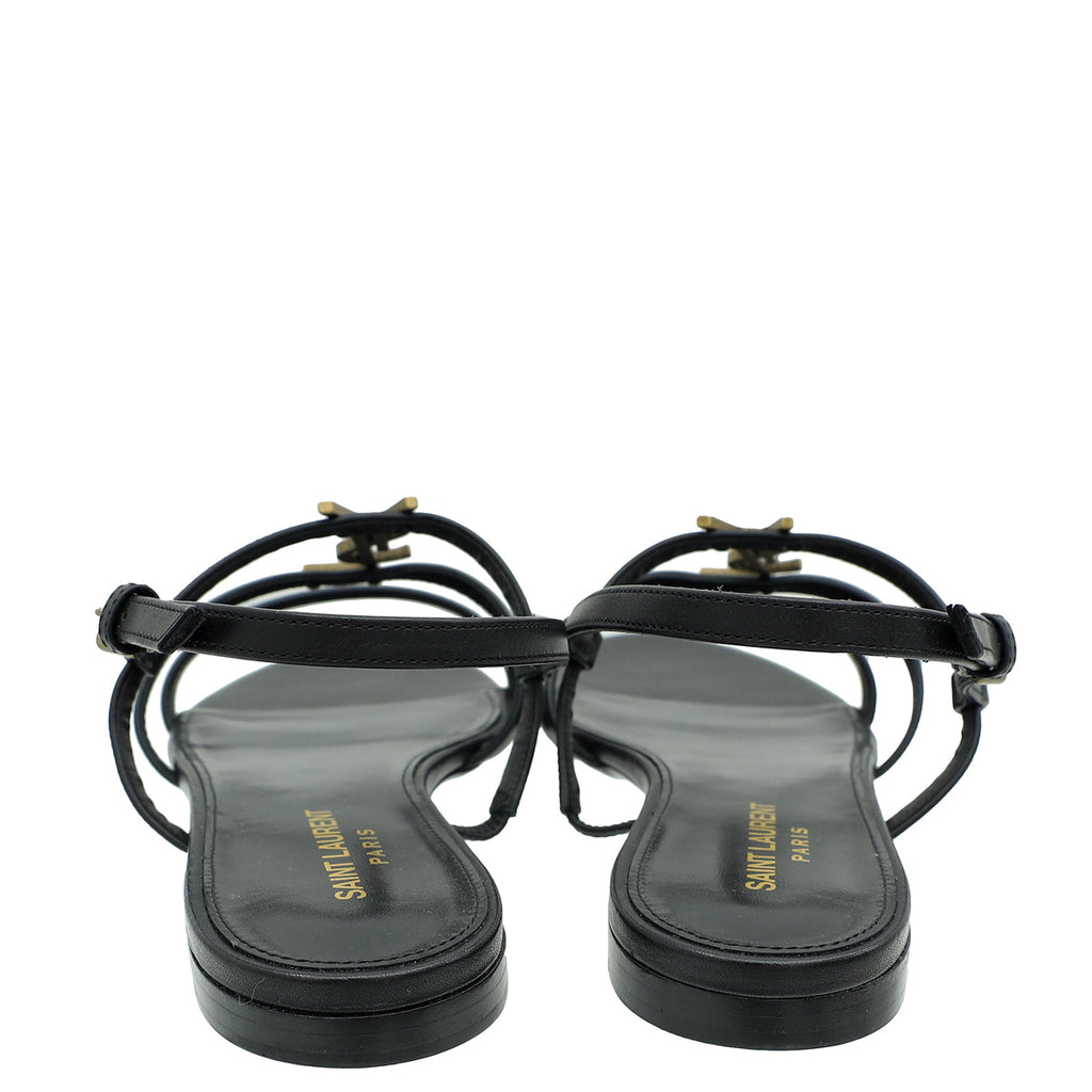 YSL Black Cassandra Sandals 39