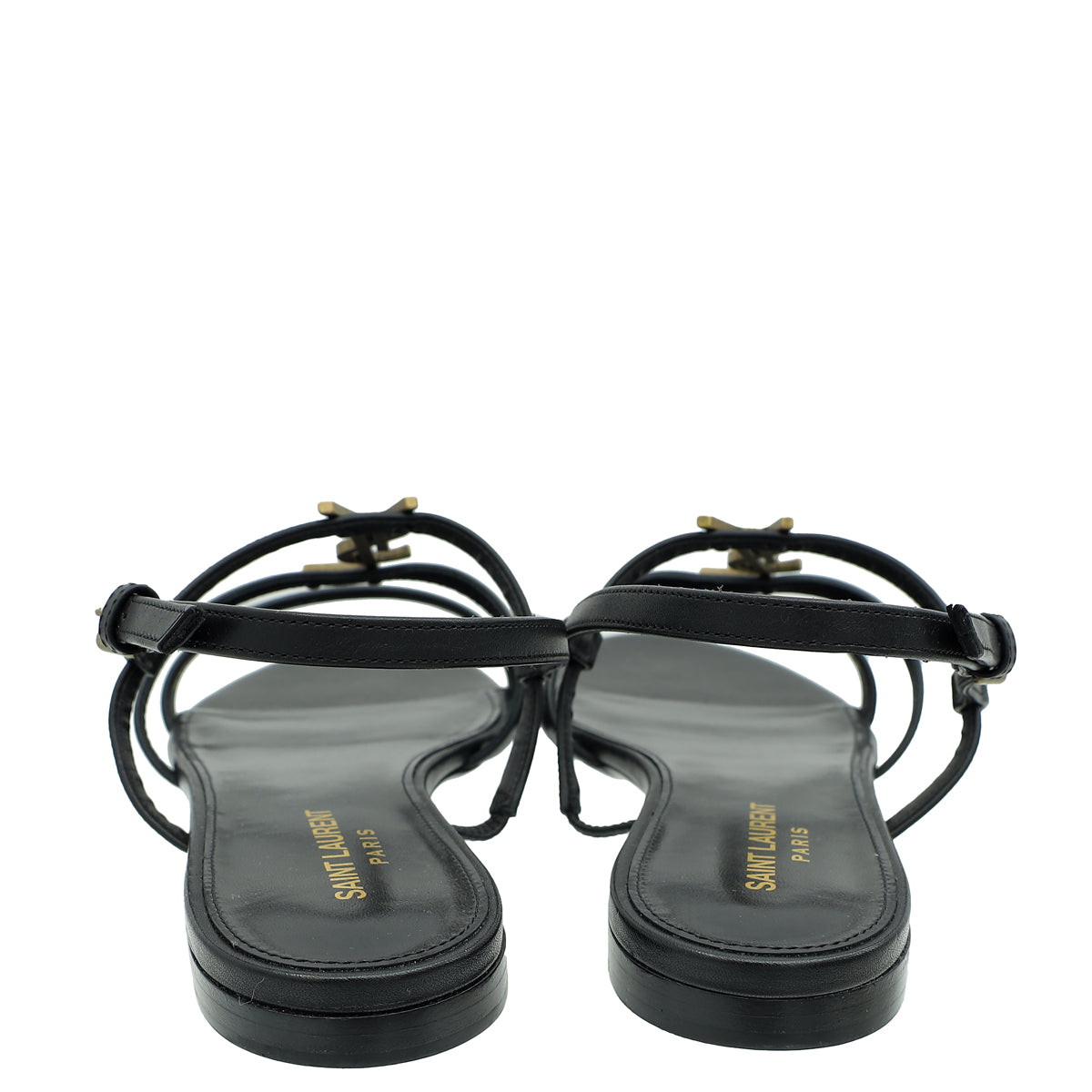 YSL Black Cassandra Sandals 39