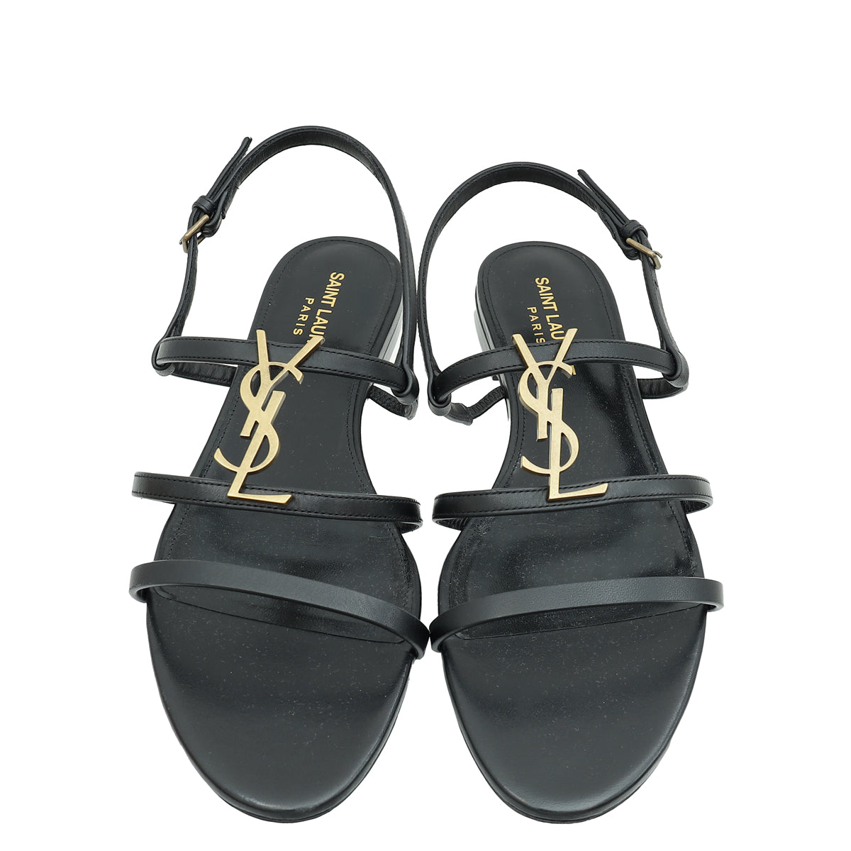 YSL Black Cassandra Sandals 39