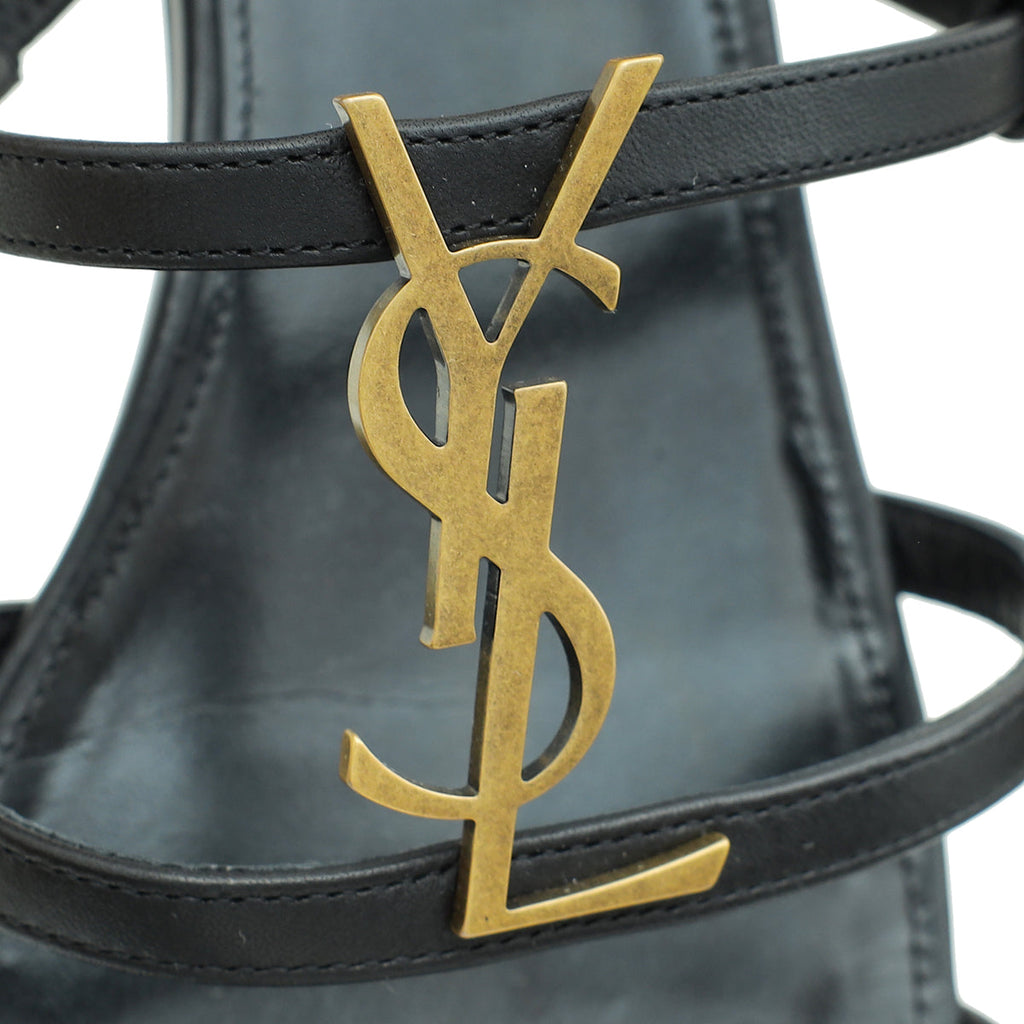 YSL Black Cassandra Sandals 39