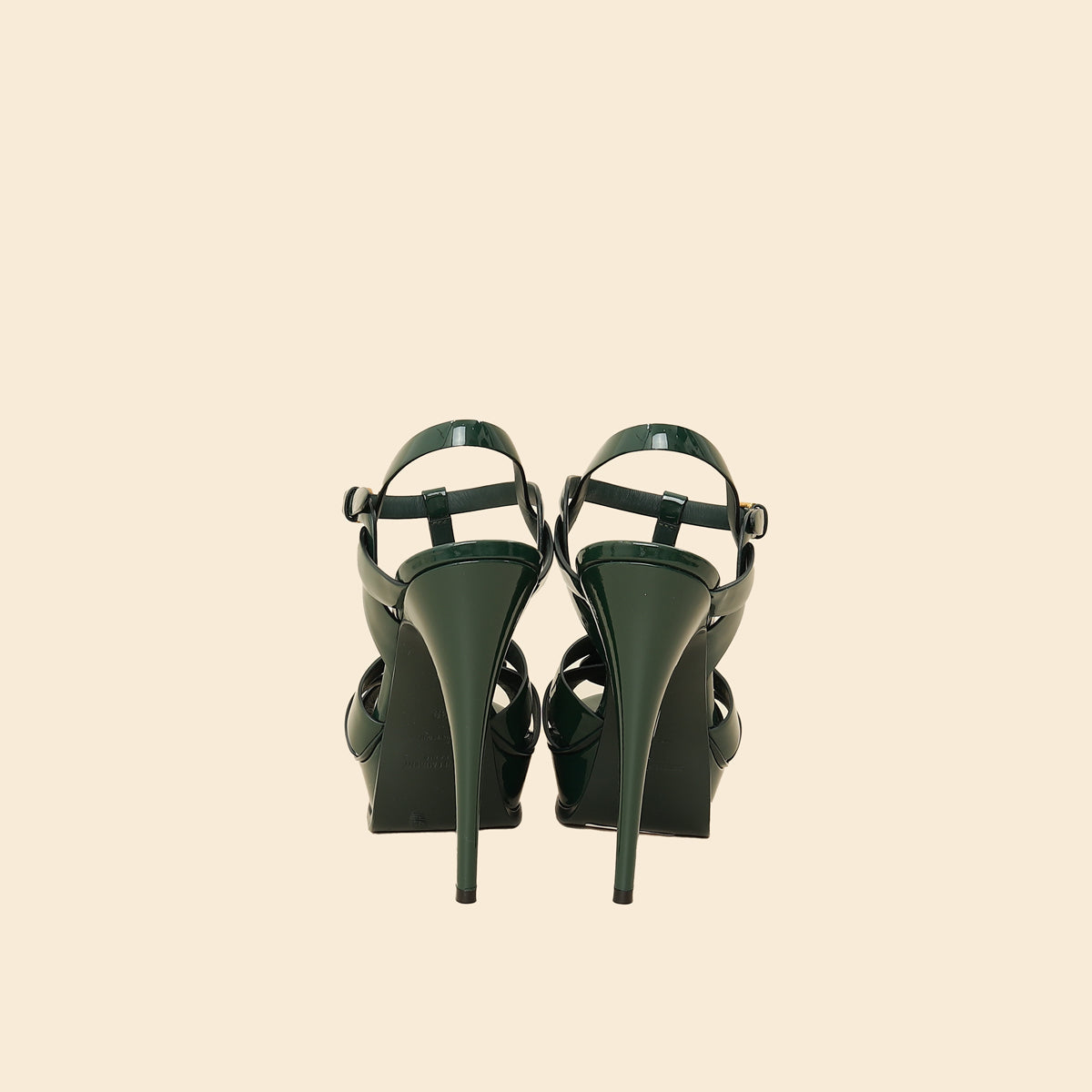 YSL Dark Green Tribute Sandal 39