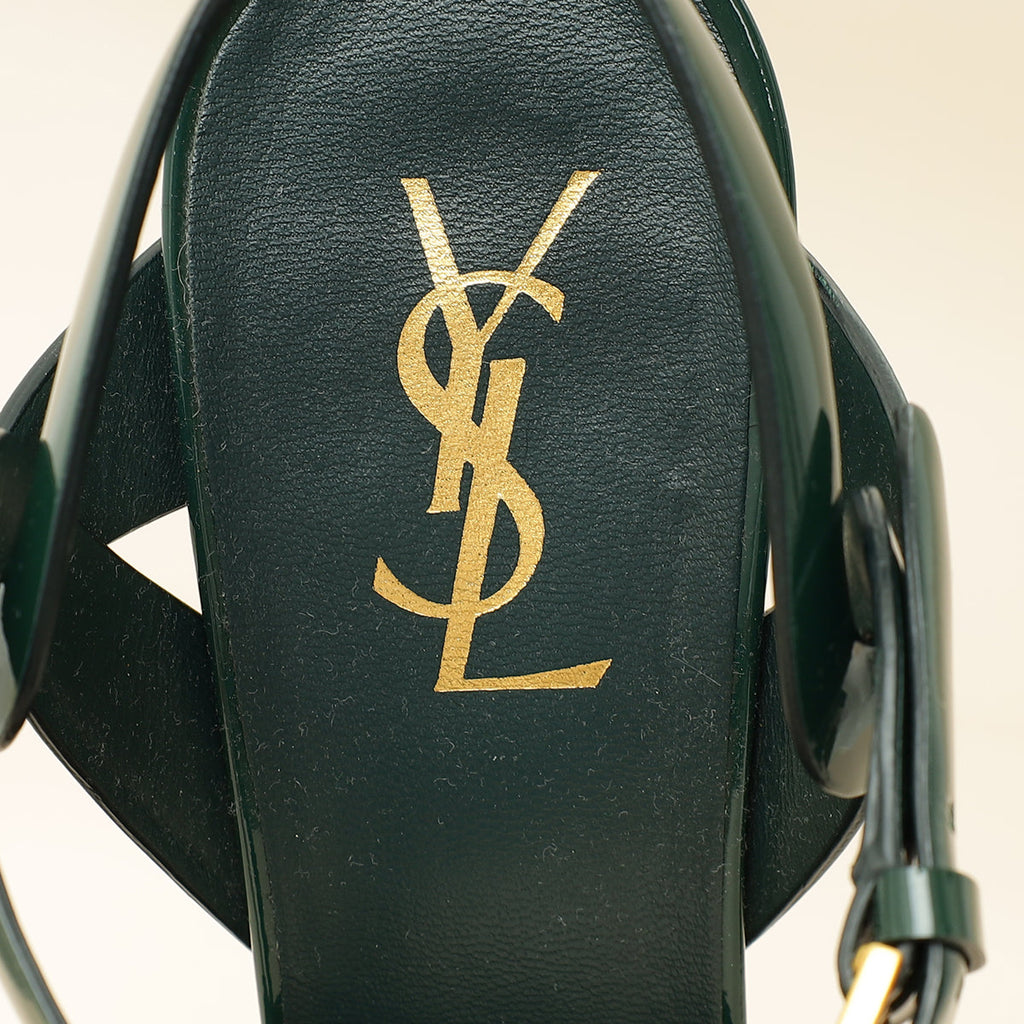 YSL Dark Green Tribute Sandal 39