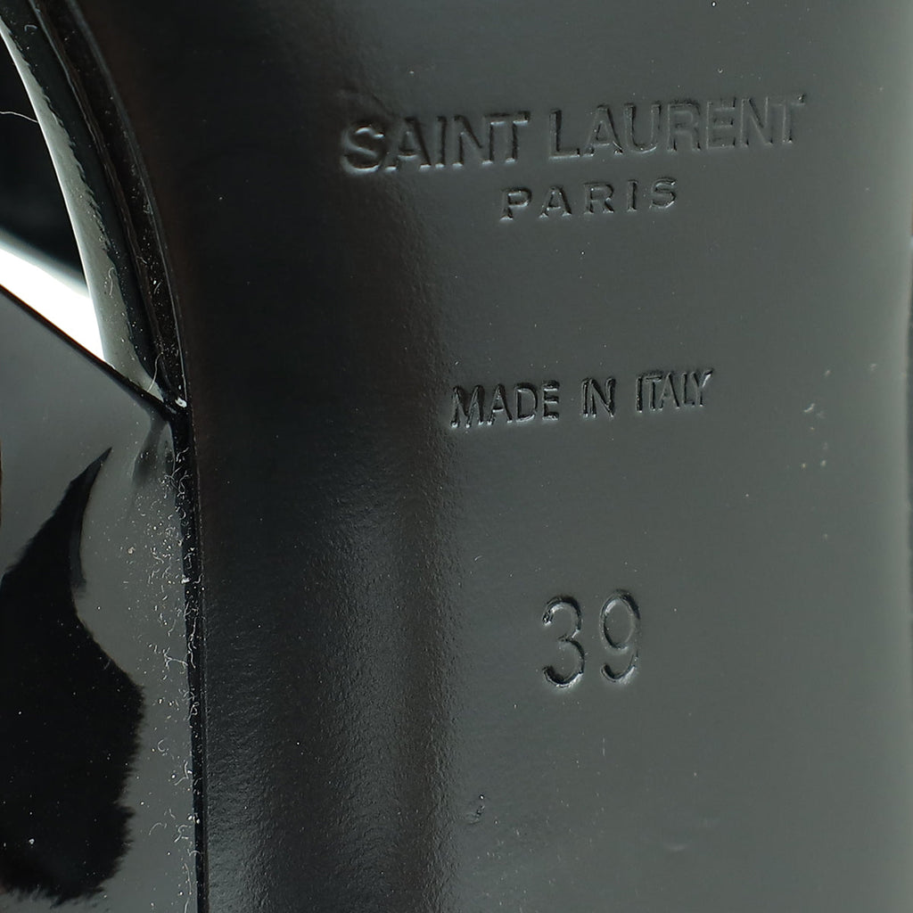 YSL Black Loulou Criss Cross Mules 39