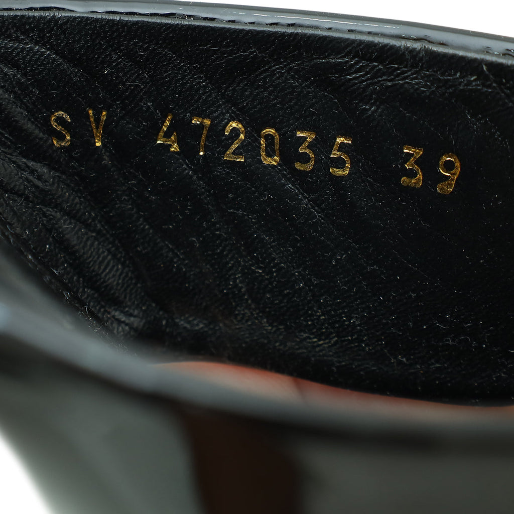 YSL Black Loulou Criss Cross Mules 39