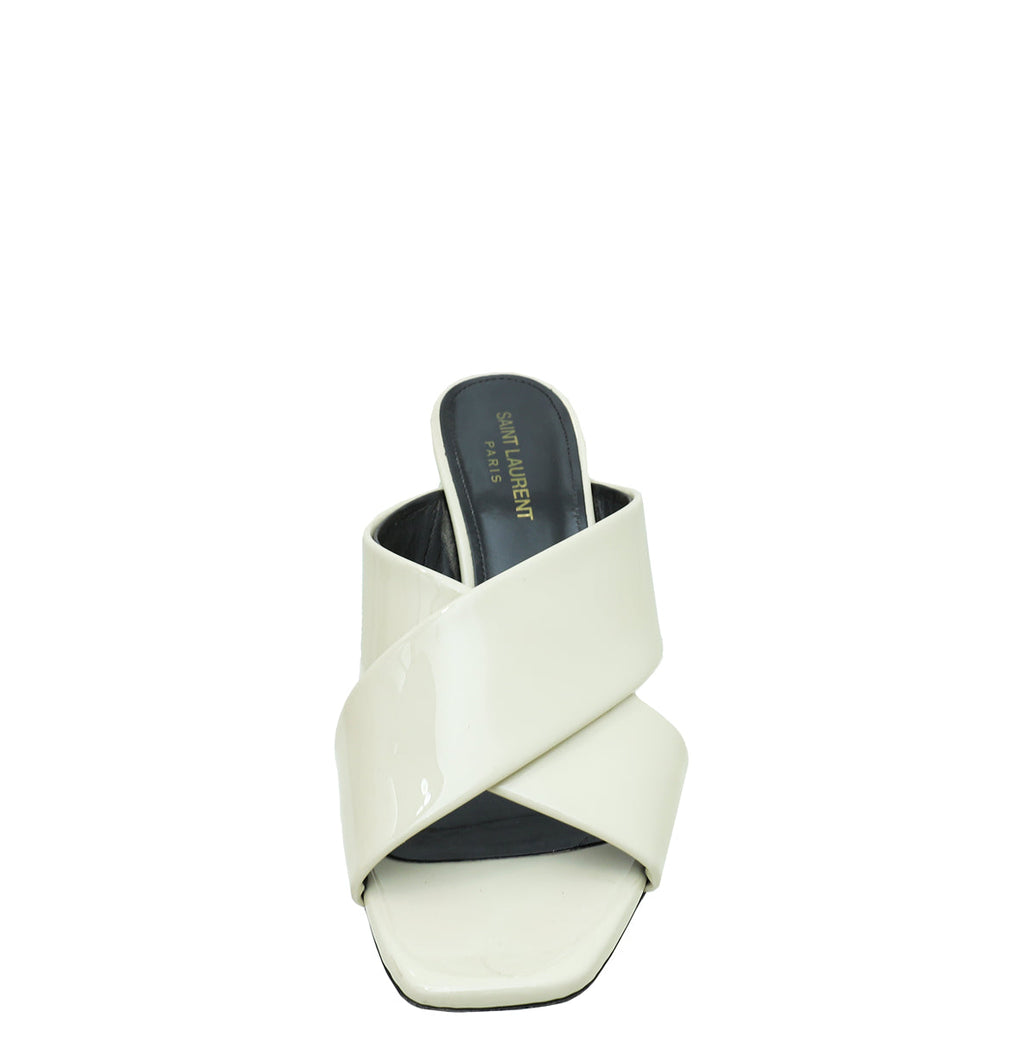 YSL Cream Loulou Criss Cross Sandals 39