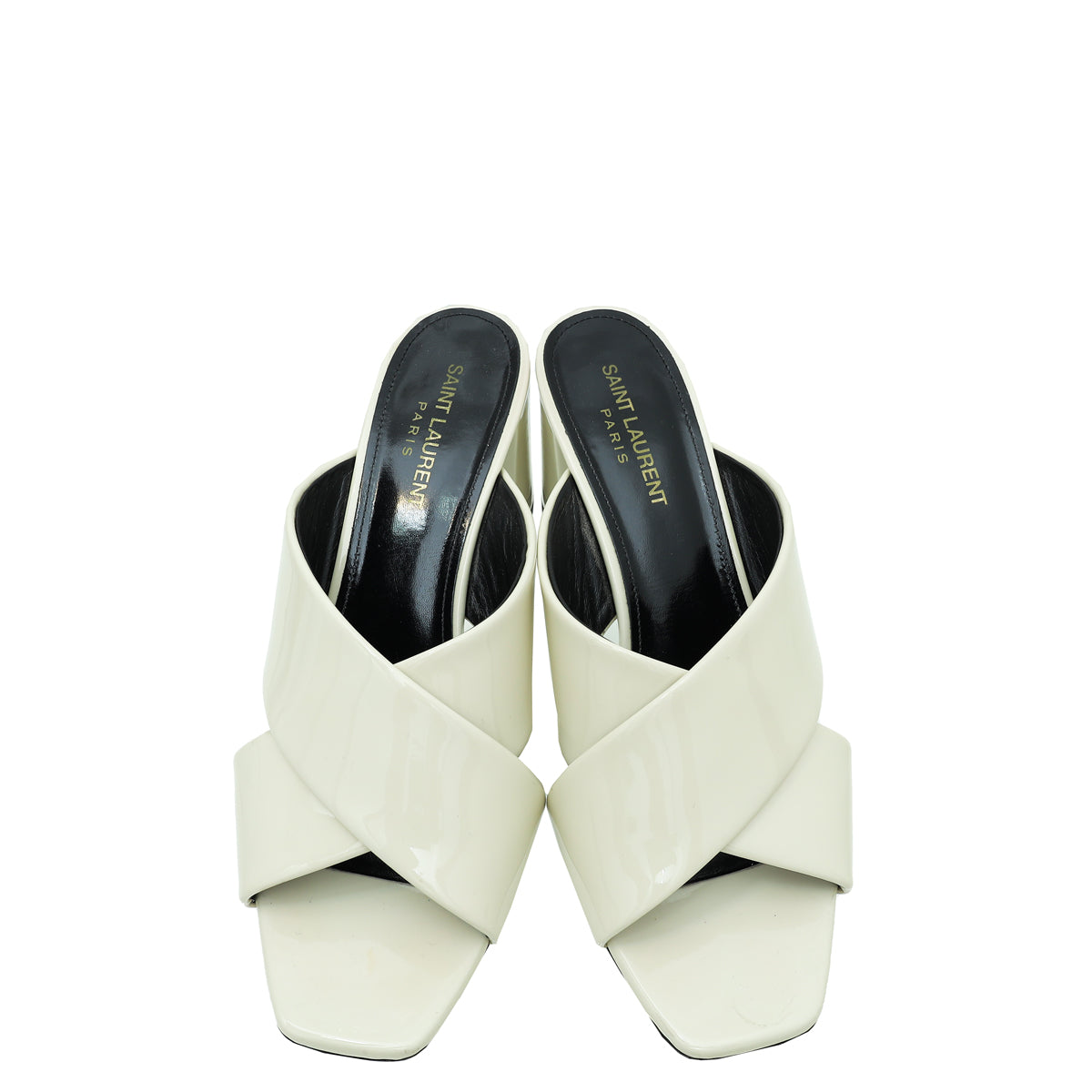YSL Cream Loulou Criss Cross Sandals 39