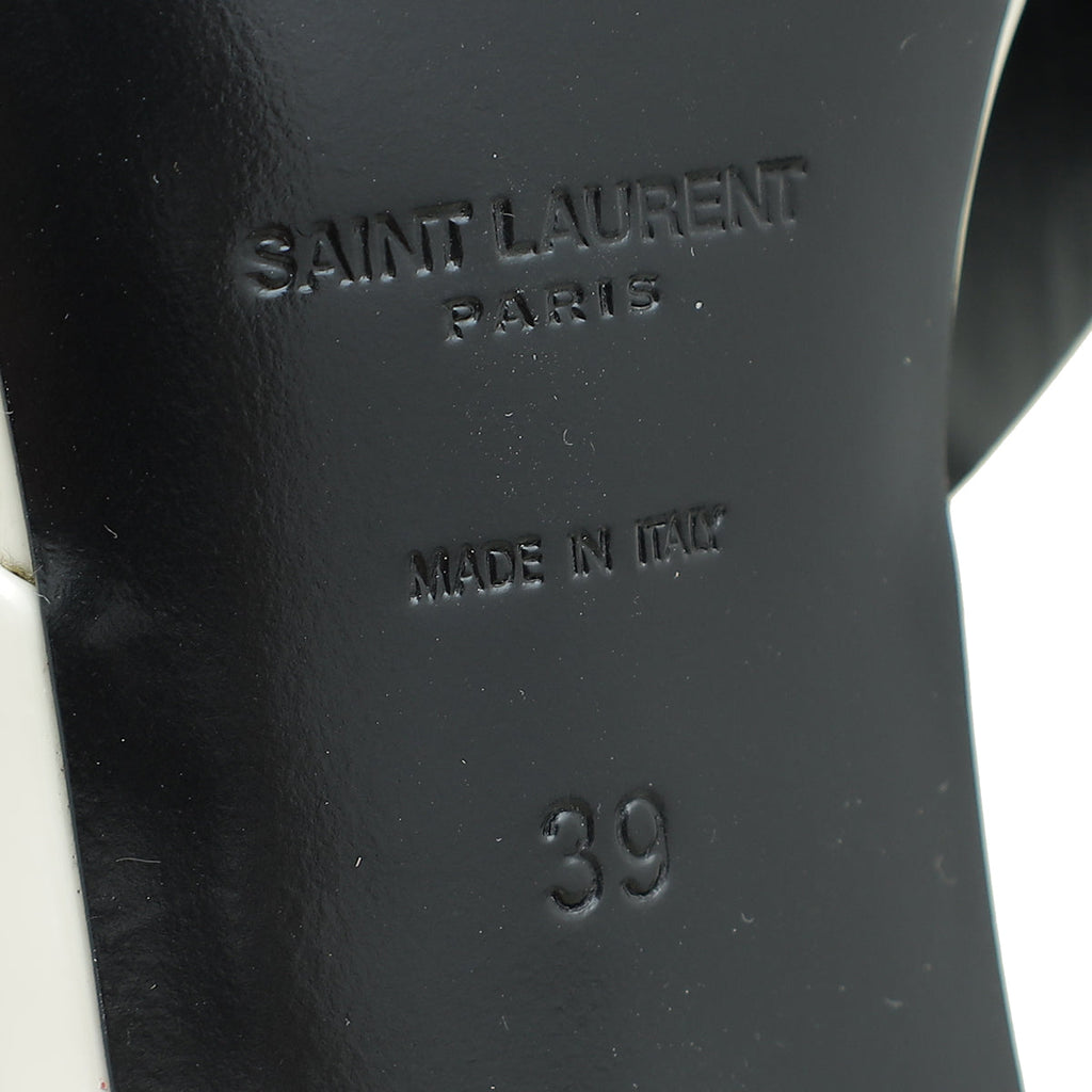 YSL Cream Loulou Criss Cross Sandals 39