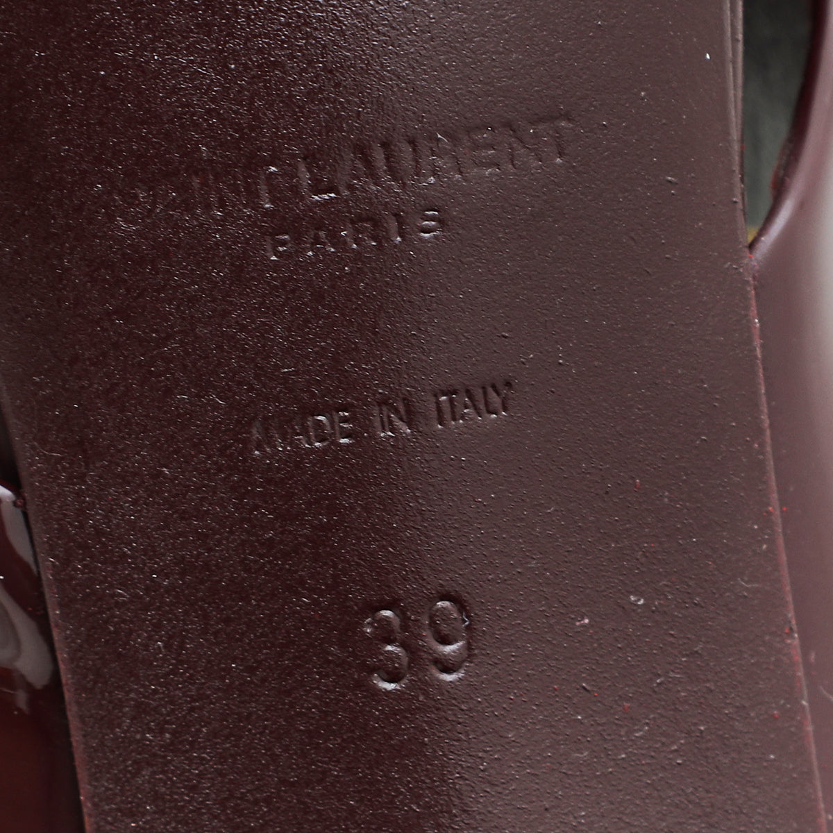 YSL Burgundy Loulou Criss Cross Sandals 39