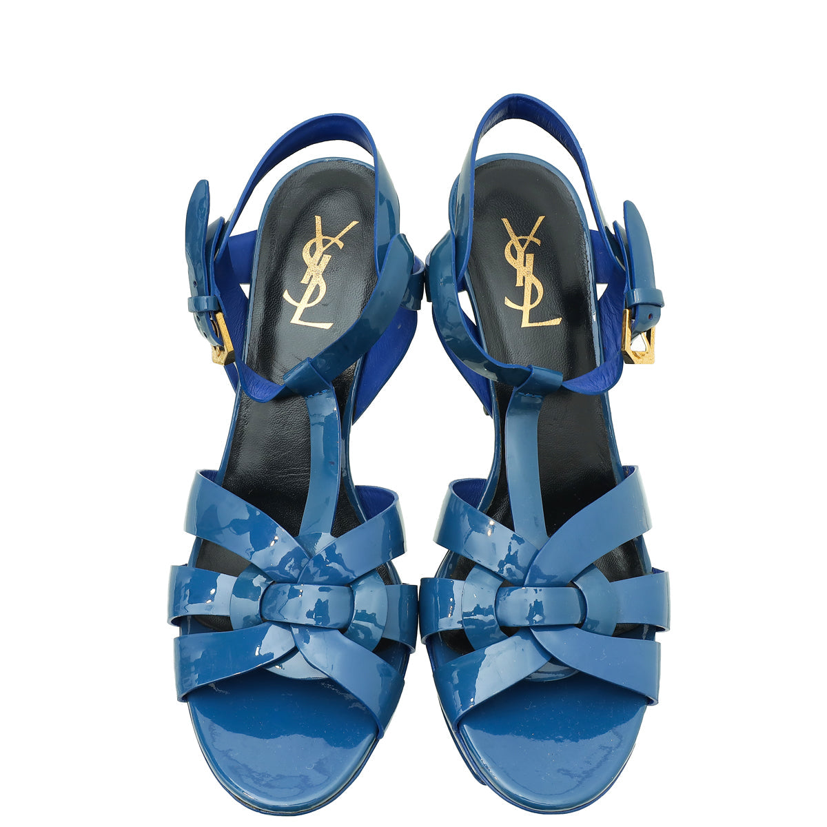 YSL Blue Tribute Sandal 39
